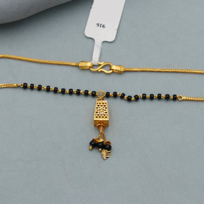 22k Yellow Gold Mangalsutra Necklace: Handmade Indian Jewelry