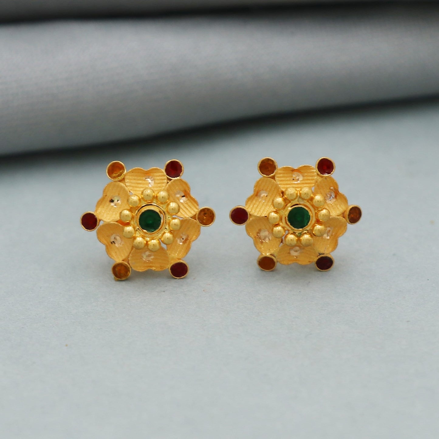 flower 22k gold earrings studs jewelrs,