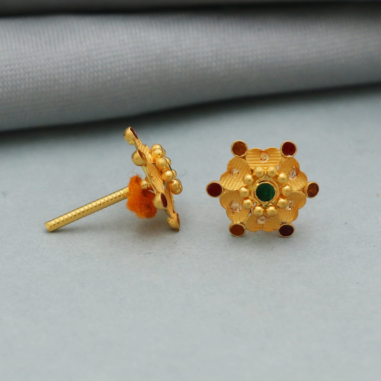 flower 22k gold earrings studs jewelrs,