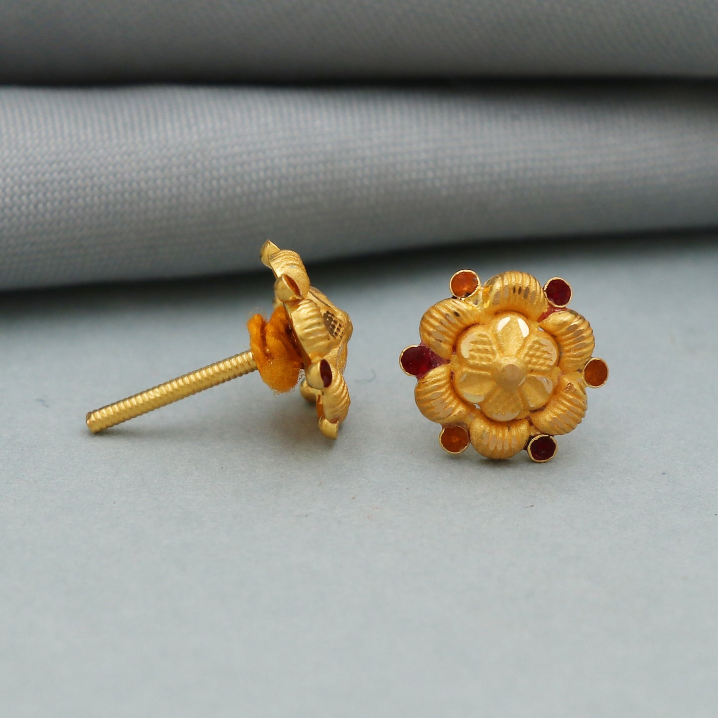 22k gold earrings studs tops handmade jewelry