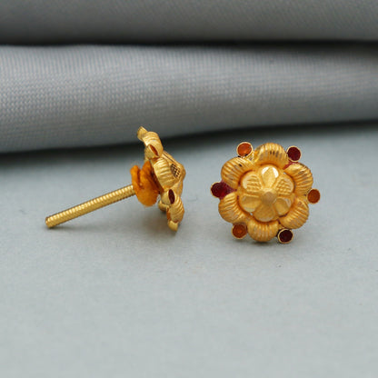 22k gold earrings studs tops handmade jewelry