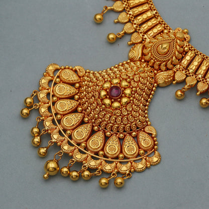 pure 22k gold necklace earrings set