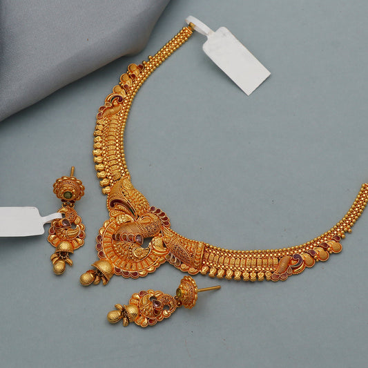 real 22k gold necklace earrings set