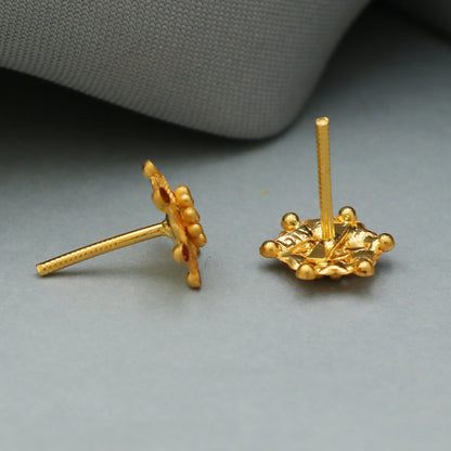 Pure 22k Yellow Gold Stud Earrings Jewelry Small Studs K3452