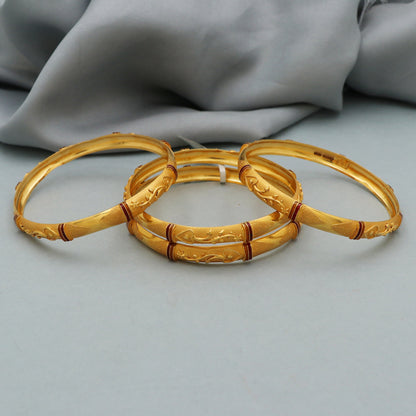 Pure 22k Gold Bangles Indian Handmade vintage design , Traditional Rajasthan India , Bangle Bracelet pair Wedding Jewelry