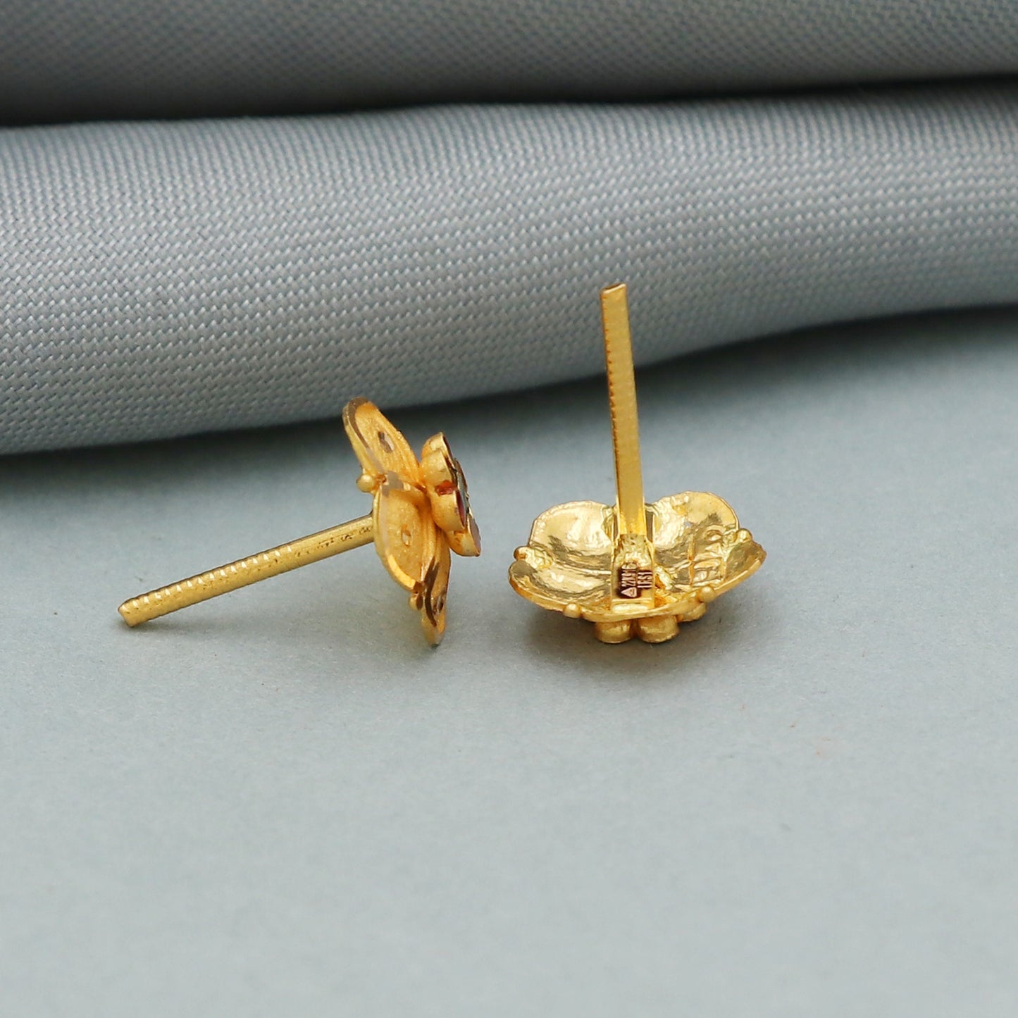 Pure 22K Gold Stud Earrings Handmade Indian Gold Jewellery