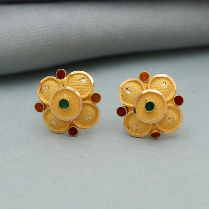22K gold handmade earring for women