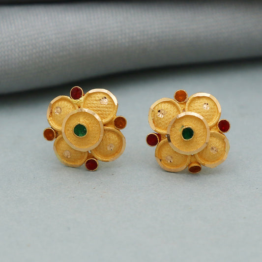 22K gold handmade earring for women
