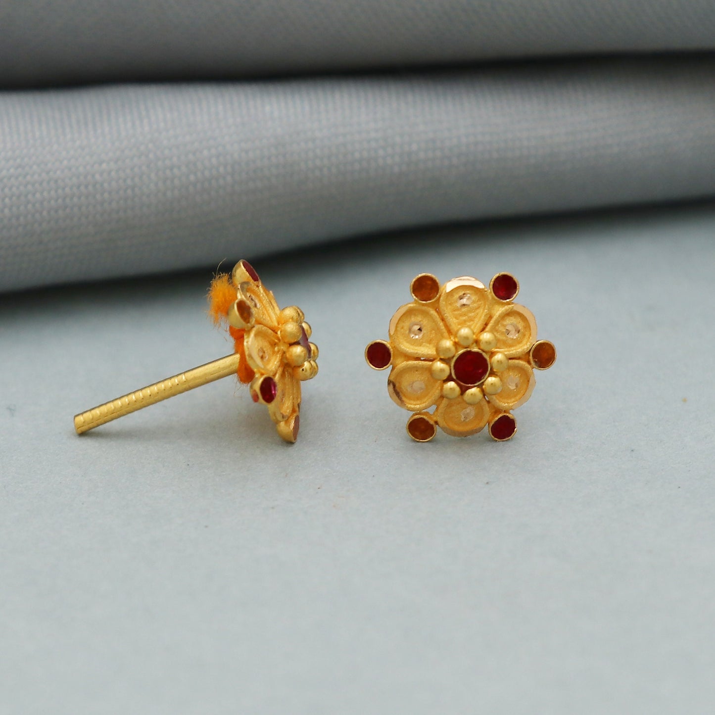 22k gold earrings studs | Wedding Indian Handmade Jewellery