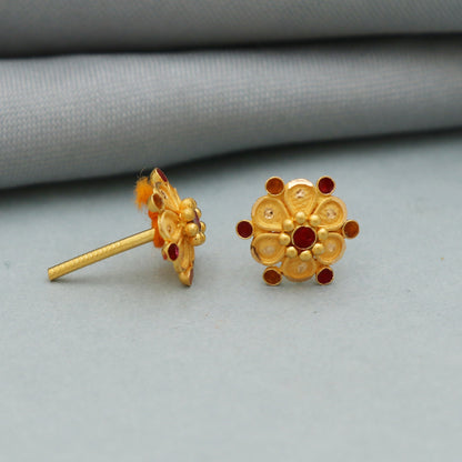 22k gold earrings studs | Wedding Indian Handmade Jewellery