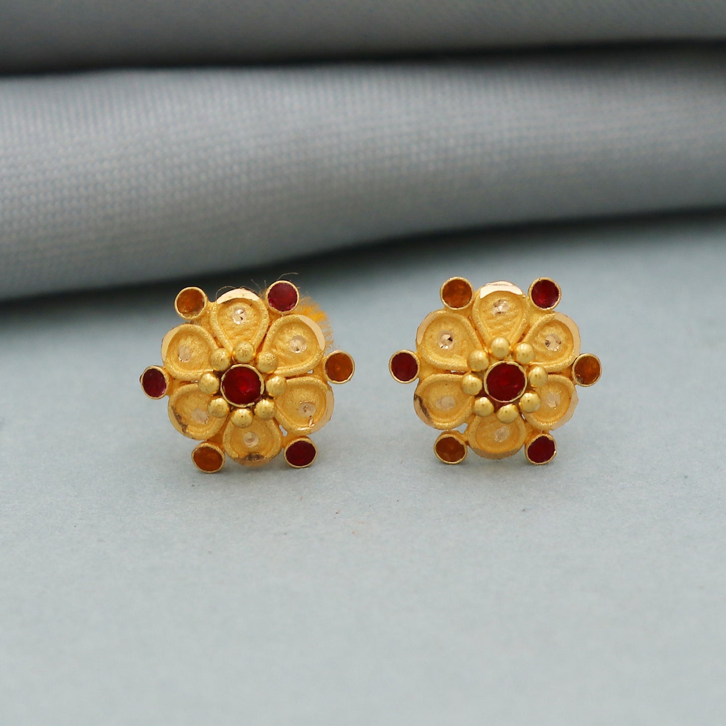 22k gold earrings studs | Wedding Indian Handmade Jewellery