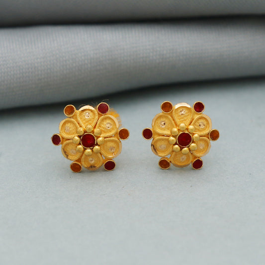 22k gold earrings studs | Wedding Indian Handmade Jewellery