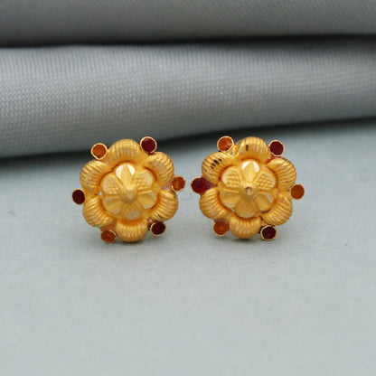 22k gold earrings studs tops handmade jewelry