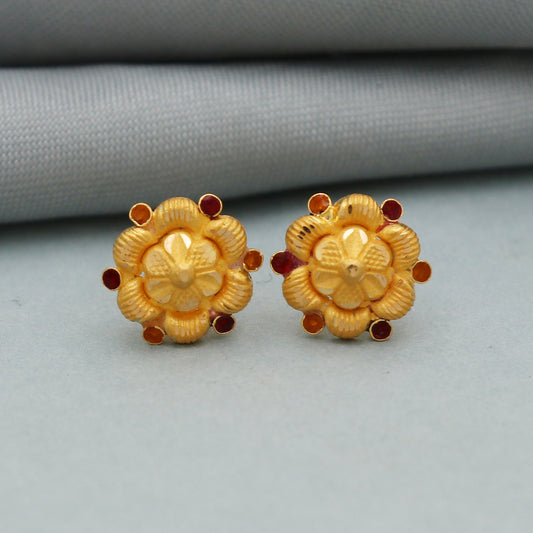 22k gold earrings studs tops handmade jewelry