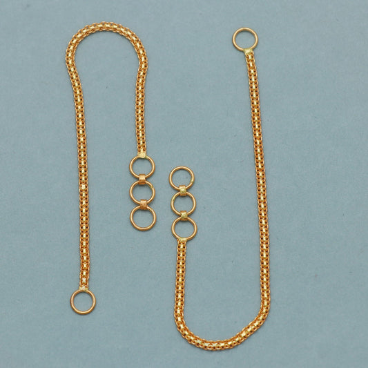 ear chain 22k yellow gold ear chain for earrings, 22k gold kaan chain, kanoti gold, K4107