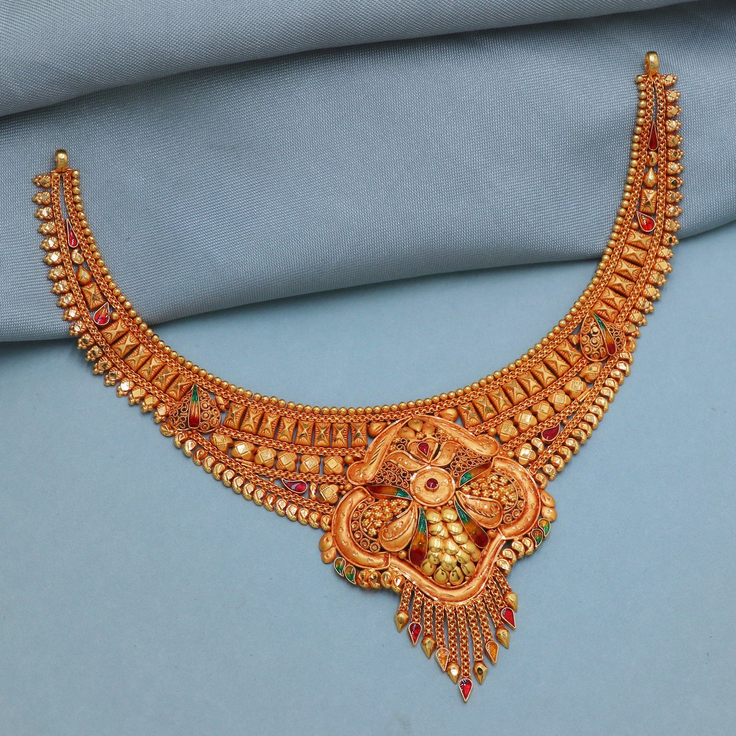 Pure 22k Yellow Gold Chain Necklace For men women Anniversary Wedding Gift , Indian Gold Handmade necklace Jewelry
