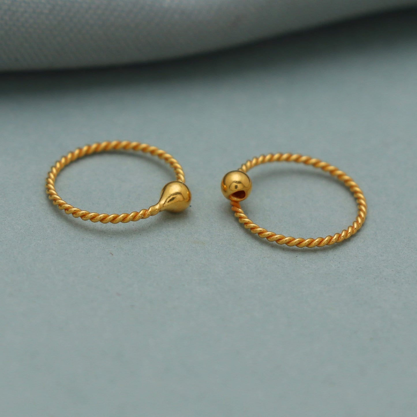 20k Yellow Gold Hoop cartilage earrings Bali Earrings, Huggies , Handmade gold  earrings for women, Christmas gift, Indian gold earrings