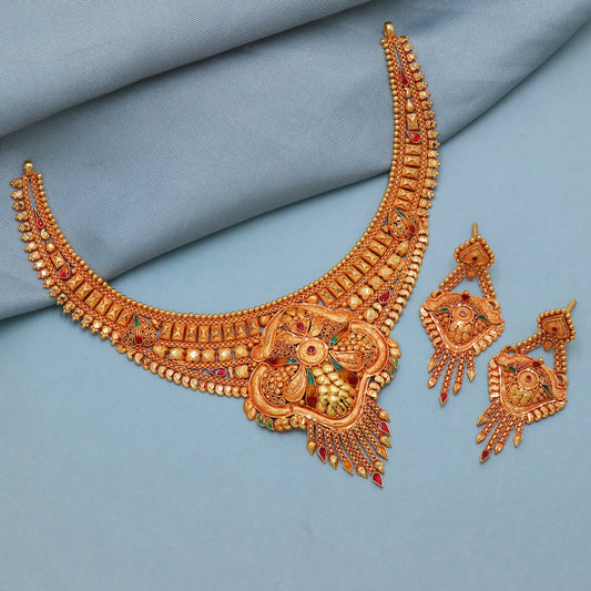 Pure 22k Yellow Gold Chain Necklace For men women Anniversary Wedding Gift , Indian Gold Handmade necklace Jewelry