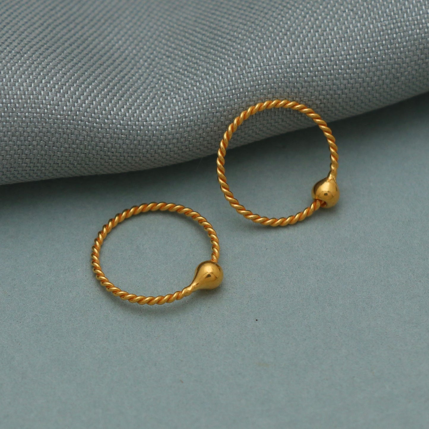 20k Yellow Gold Hoop cartilage earrings Bali Earrings, Huggies , Handmade gold  earrings for women, Christmas gift, Indian gold earrings