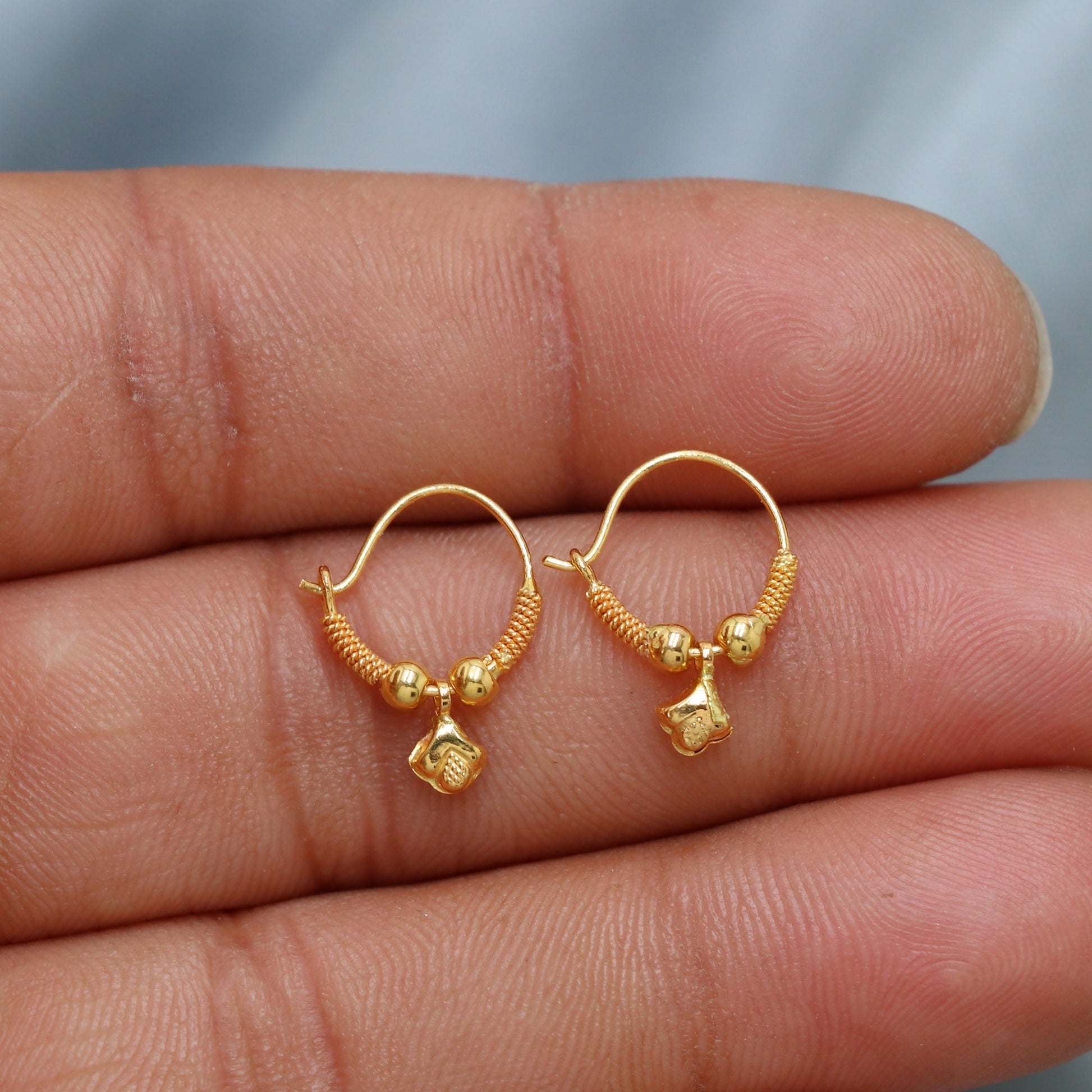 Hoop Earring Small Gold Bali Earrings Plain Gold Round Bali