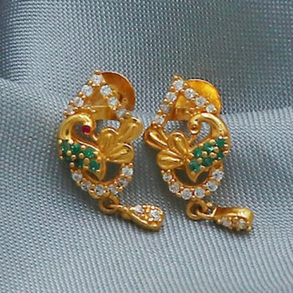 stones 916 22k Yellow Gold Stud dangle Earrings Jewelry Small Studs Dangle Earrings Jewelry Handmade