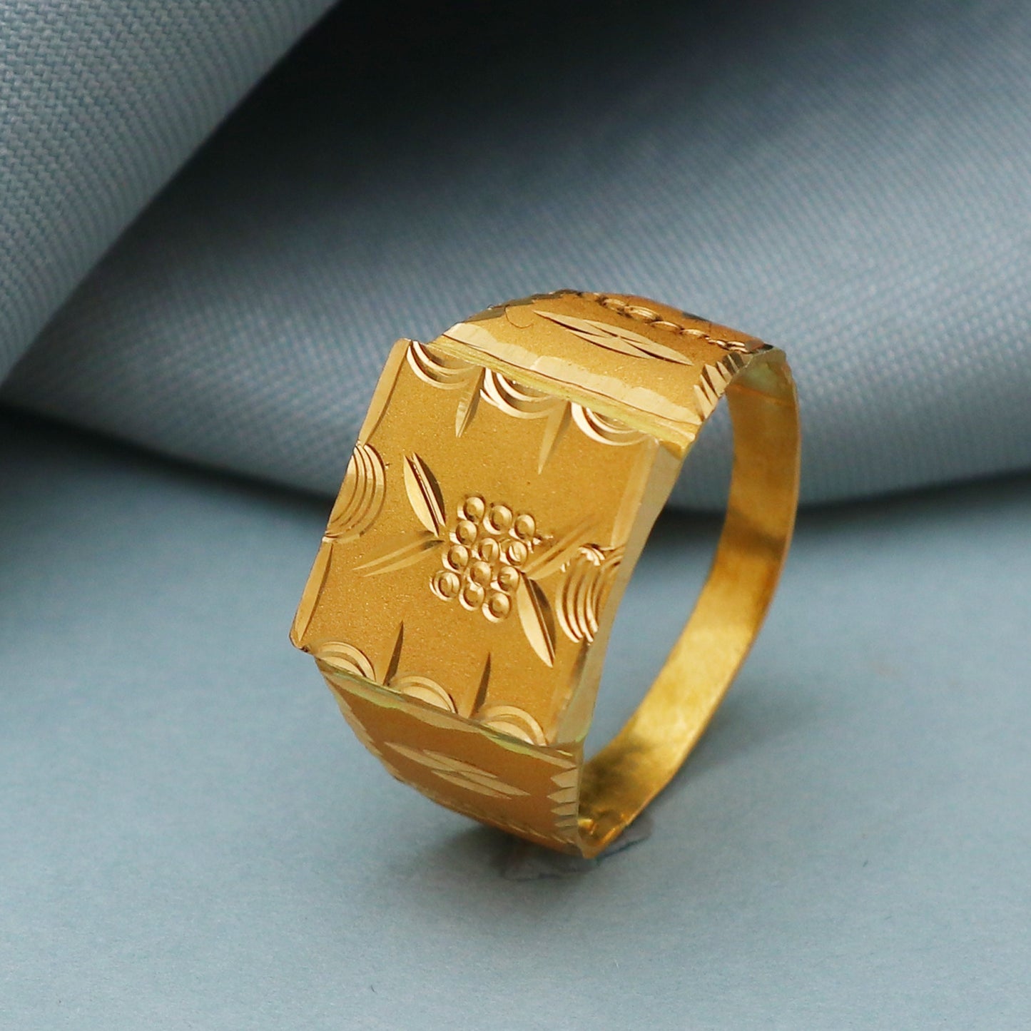 Dainty 22k Yellow Gold Ring Size 6 7 8, and All Size, Hand Carved Gold Ring Jewelry, Indian Gold Ring, Handmade Gold Ring