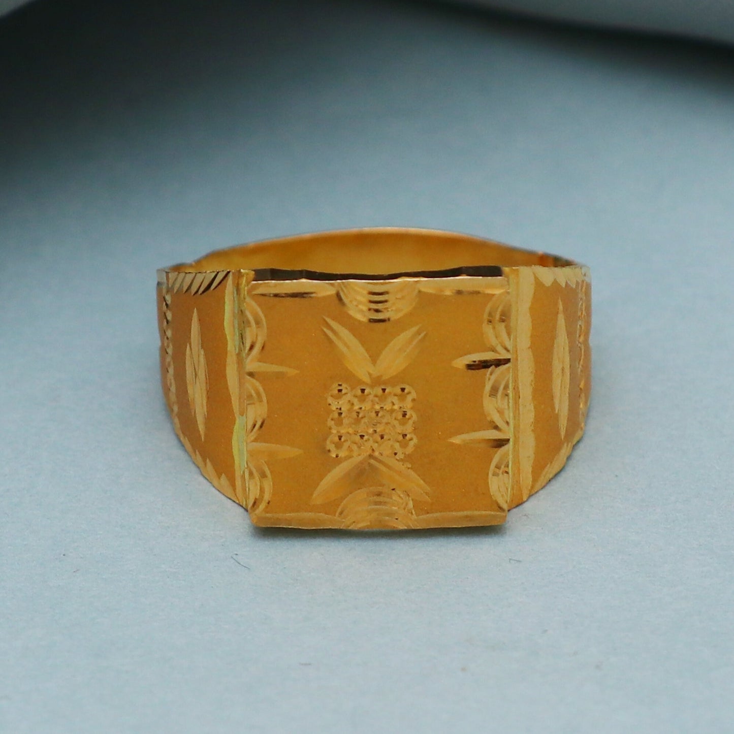 Dainty 22k Yellow Gold Ring Size 6 7 8, and All Size, Hand Carved Gold Ring Jewelry, Indian Gold Ring, Handmade Gold Ring