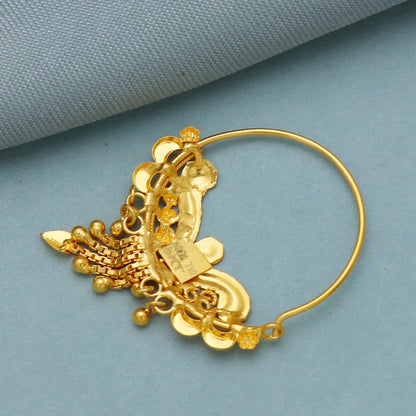 22 karat nose ring, Wedding Jewelry 22k Yellow Gold Nath Nosepin women Jewelry from India