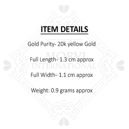 20k Yellow Gold Hoop earrings Bali Earrings , Huggies , Handmade Yellow gold dangle earrings for women, Christmas gift, Indian gold earrings