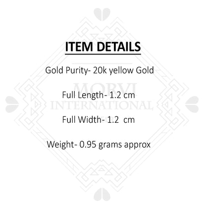 20k Yellow Gold Hoop Bali Earrings  Handmade  Yellow gold earrings for women, Valentine Day gift, diamond cut design indian gold earrings