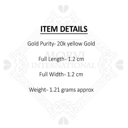 20k Yellow Gold Hoop Bali Earrings  Handmade bead Yellow gold earrings for women, Valentine Day gift, star design indian gold earrings
