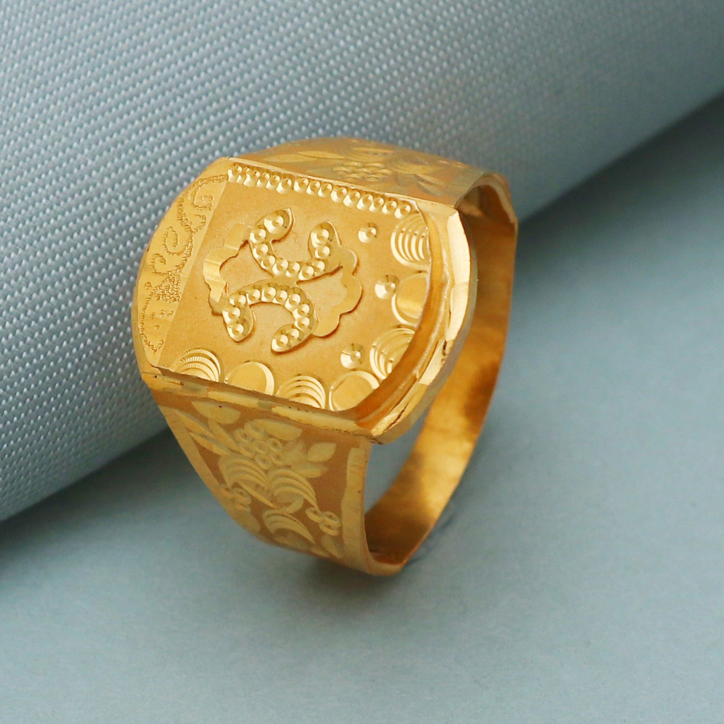 Solid 22k Yellow Gold Ring Size 6 7 8, and All Size, Hand Carved Gold Ring, Indian Gold Handmade Ring, Men Women Gold Ring For Gift
