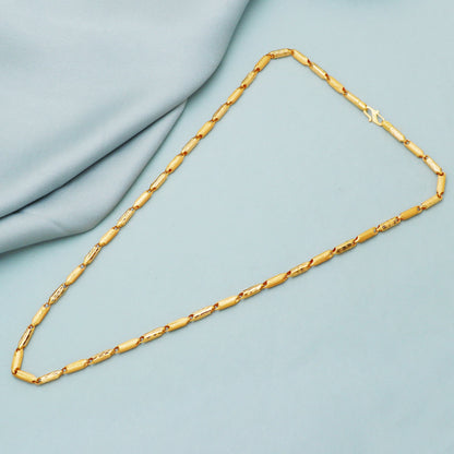 22k franco gold bar handmade diamond cut carved round chain necklace