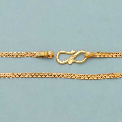 Solid Curb Round Link Chain Jewelry, 22k karat 22kt 22ct Indian Gold Handmade chain Necklace Jewelry for gift,