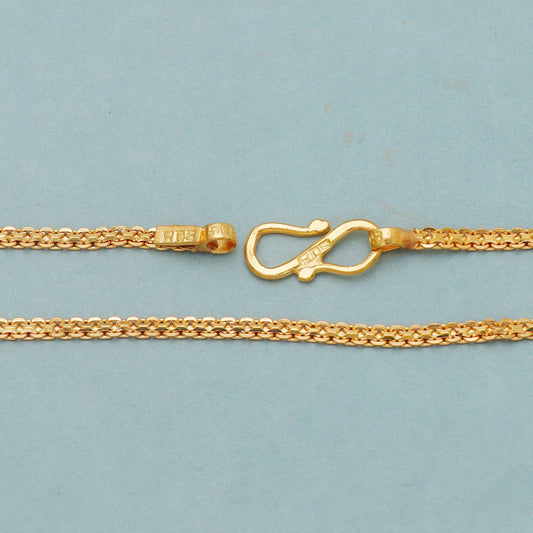 Solid Curb Round Link Chain Jewelry, 22k karat 22kt 22ct Indian Gold Handmade chain Necklace Jewelry for gift,