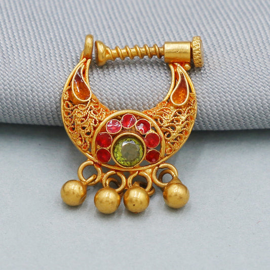 Wedding Gold Nose Ring screw push