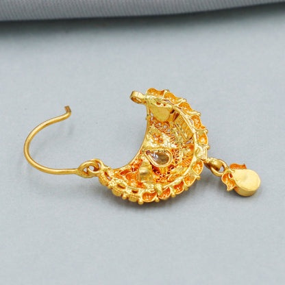 22k Yellow Gold Nath Nose Ring Nose Pin