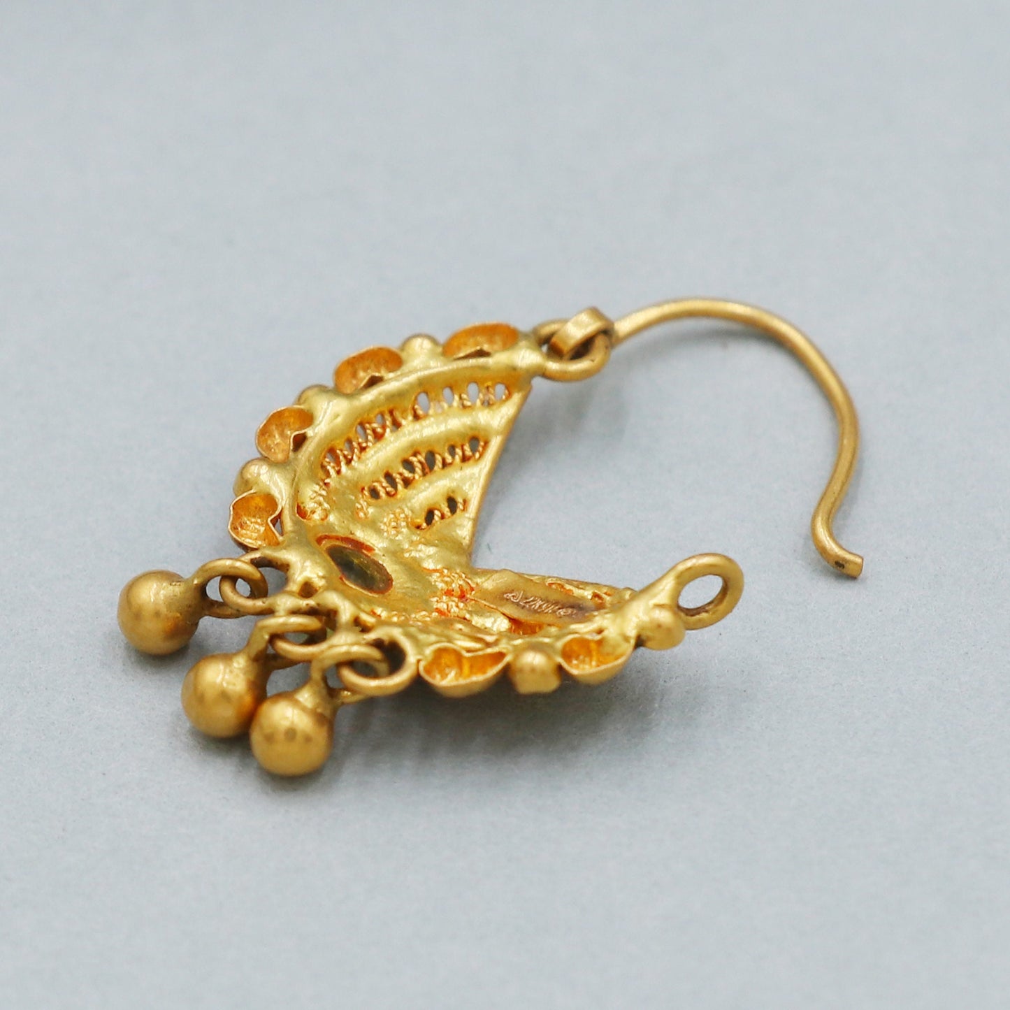 rising sun design 22k gold nose ring filigree Jewelry for Women