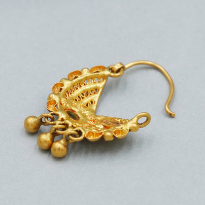 rising sun design 22k gold nose ring filigree Jewelry for Women