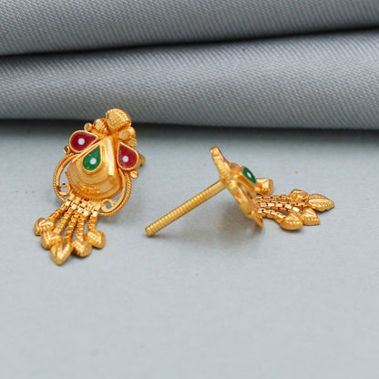 Pure 22k Yellow Gold Earrings Jewelry for Gift
