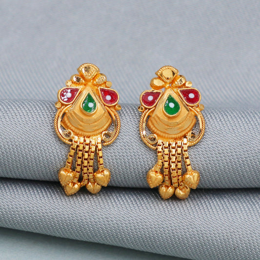 Pure 22k Yellow Gold Earrings Jewelry for Gift