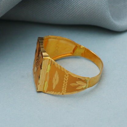 Dainty 22k Yellow Gold Ring Size 6 7 8, and All Size, Hand Carved Gold Ring Jewelry, Indian Gold Ring, Handmade Gold Ring