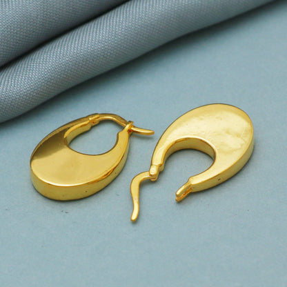 22k Yellow Gold Hoop kundal earrings Bali Earrings , Huggies , Handmade Yellow gold earrings for women, Christmas gift, Indian gold earrings