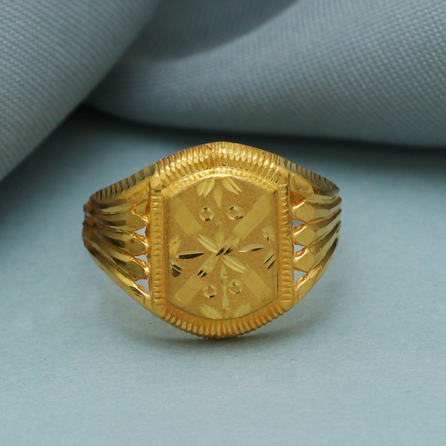 Pure Solid 22k Yellow Gold Ring Size 6 7 8, and All Size, Hand Carved Gold Ring, Indian Gold Ring, Handmade Gold Ring for Men and Women