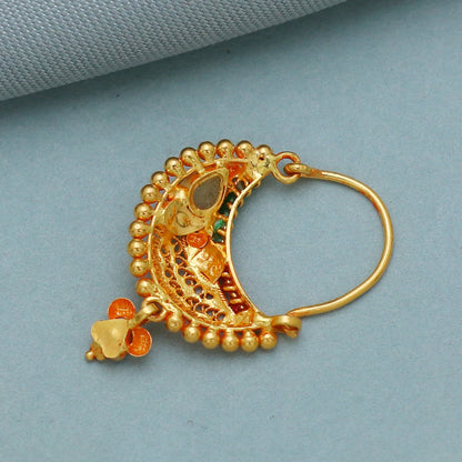 Solid real 22k karat nose ring, Wedding Jewelry 22k Yellow Gold Nath Nosepin women Jewelry from India