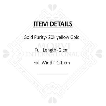 Pure 20k Gold Hoop Bali Earrings, solid gold Huggies, Beads Handmade gold earrings for women, Christmas gift, dainty Indian gold earrings