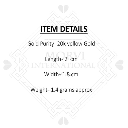 20k Yellow Gold Hoop Bali Earrings, Handmade Yellow gold earrings for women, Valentine Day gift,  indian gold earrings