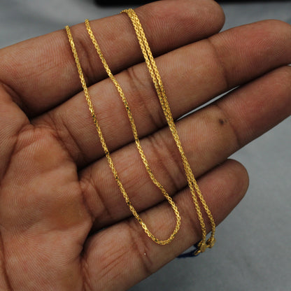 22k Gold Chain Necklace all size Anniversary Wedding Gift Festive Wear