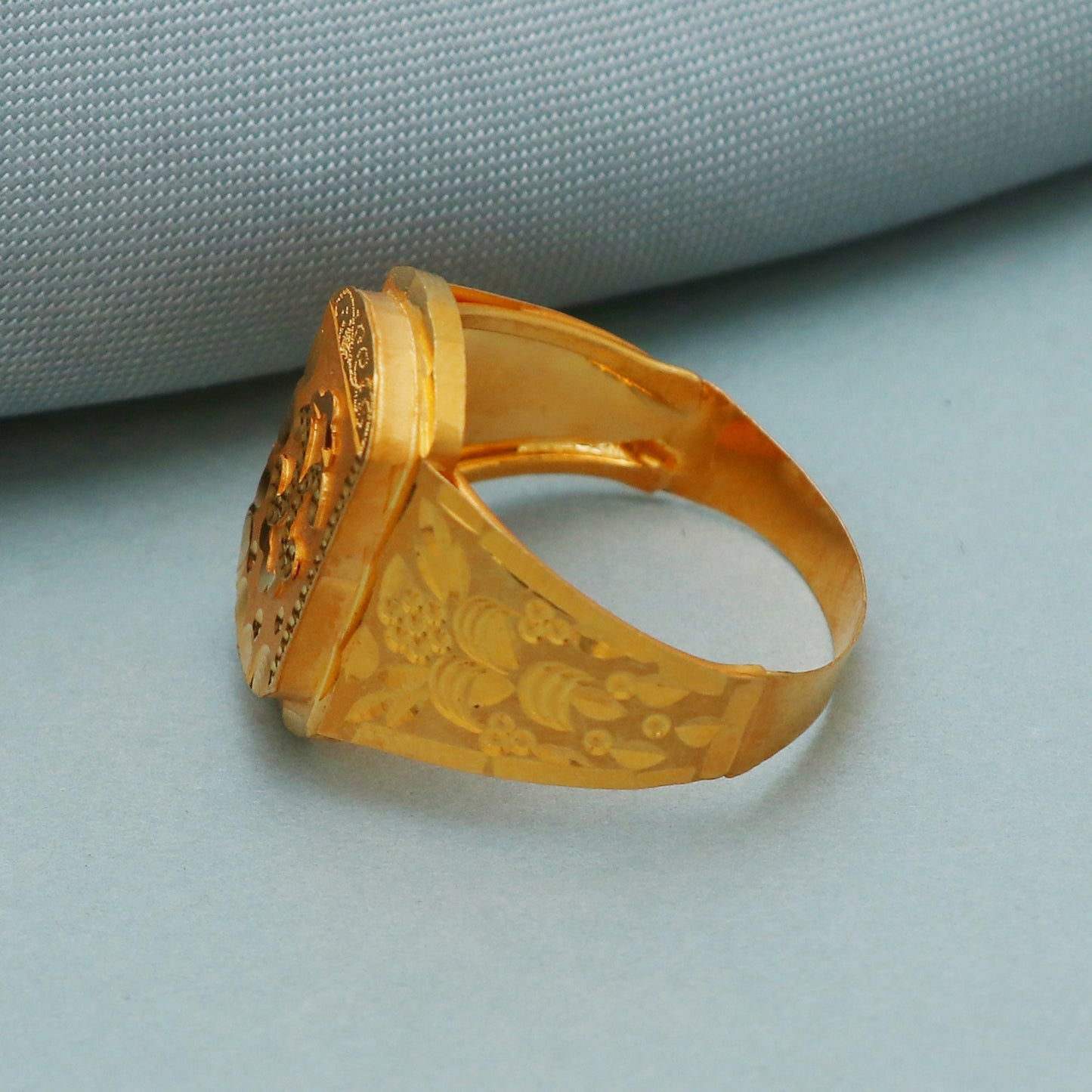 Solid 22k Yellow Gold Ring Size 6 7 8, and All Size, Hand Carved Gold Ring, Indian Gold Handmade Ring, Men Women Gold Ring For Gift
