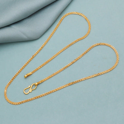 Solid Curb Round Link Chain Jewelry, 22k karat 22kt 22ct Indian Gold Handmade chain Necklace Jewelry for gift,